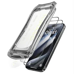 NIMASO ガラスフィルム iPhone15 ProMax 用 強化ガラス 全面保護 自動除塵 保護フィルム 超簡単貼り付け 耐衝撃 指紋防止 ガイド枠付き 2枚セット アイフォン15 プロマックス対応（6.7インチ） DSP24G1502 0