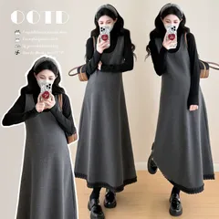 セットアップ マタニティ 妊婦服  ニット ワンピース カジュアル 韓国