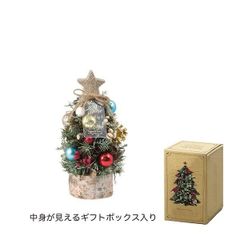 【ツリーオブジェ】クリスマツリー　小さめ　CM1558-C　カラフル　透明タグ付　ミニツリー　省スペース　リビング　玄関　卓上　かわいい　おしゃれ