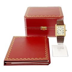 【中古】【箱付き】 CARTIER カルティエ W5200026 K18PG×SS×アリゲーター タンクソロ XL 自動巻き メンズ ブラウン 411465 腕時計