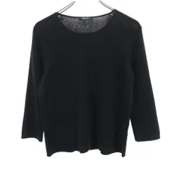 アクアスキュータム 7分袖 クルーネック ニット 7F ブラック Aquascutum セーター レディース