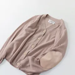 美品 国内 メゾンマルジェラ Maison Margiela S51HA0770 エルボーパッチ ウールVネックカーディガン S/ピンク系 ニット【2400013532518】のサムネイル