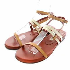 アクネ ストゥディオズ Acne Studios Adisa サンダル ストラップ ローヒール レザー 38 25.0cm 茶 ブラウン ベージュ 白 ホワイト 1EP156-85K038 /NW41 ●Dのサムネイル