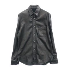 CHROME HEARTS (クロムハーツ) クロスボール レザー 長袖シャツ ブラック