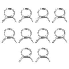 【在庫処分】mm-11.4 外径11 mm mm 内径10 カラージンクプレート 304ステンレス製 シリコーンチューブ 10個入 バネクリップ ダブルワイヤバネホースクランプ uxcell