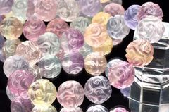 繊細彫刻◇マルチカラー フローライト　13.5mm　マニ車 ルース 1個売り _B1421-135