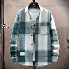 [XL]メンズ ファッション 服  オシャレ シンプル 大人 かっこいい 大きいサイズ ストリート 紳士服 チェック柄 シャツ 夏 カジュアル 長袖 薄手 コート 