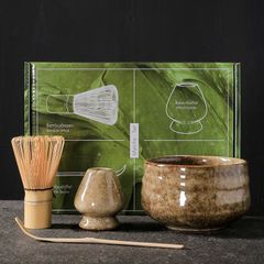 【新品未使用】茶道具4点セット 抹茶碗 茶筅 百本立 茶筅立て 茶杓 初心者向け お点前セット 抹茶道具 入門セット おしゃれ 和風