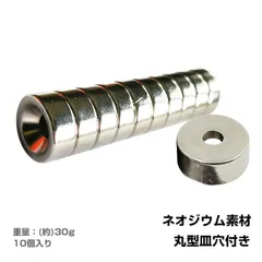 磁石 超強力 ネオジウム ネオジム マグネット 10個セット 小型 丸型 皿穴 薄型 12mm×5mm ネジ4mm DIY zk273