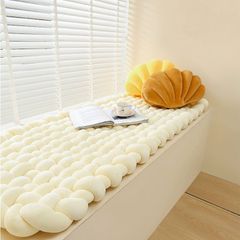 お昼寝マット ラグ カーペット 60×180cm 60×150cm 韓国風 北欧風 チャンキーニット風 クッション マット 厚手 編み込み ホワイト ピンク インテリア おしゃれ かわいい 8-14