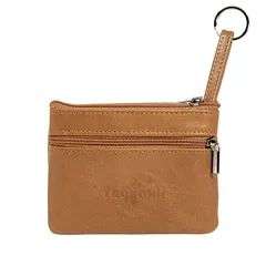 【数量限定】男女兼用 (L 本革財布、カードケース、ジッパー付きキーケース、2種類のサイズ ライト・ブラウン) Thayakii