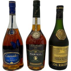 【3本】Caussade XO MARTELL VSOP MEDAILLON  ナポレオン COURRIERE
