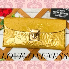 ❤️【おしゃれに開運♪】高級感×シンプルデザインの大人オシャレな総本革長財布♪ゴールド レザー 薔薇 一粒万倍日 富 繁栄 成功 太陽の光♪