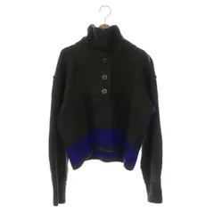 サカイ sacai ロゴ ハイネック ニット セーター 長袖 ボーダー 1 チャコール 青 ブルー /ES ■OS ■SHのサムネイル