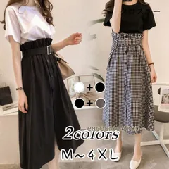 ワンピース セットアップ レディース 40代 キレイめ ロング丈 ワンピース 春 夏 半袖 ブラウス チェック柄 スカート 2点セット オシャレ 着