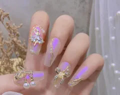 ジュエリー パーツ リボン ジェルネイル 韓国ネイル 立体 デザイン ダイヤモンド ゴールド パール りぼん オレオネイル