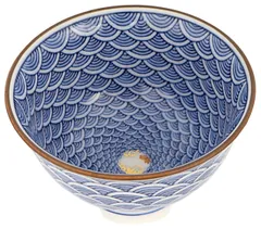 石見焼　かめ　陶器製　水鉢 蓋付き ベージュと青の模様 石見焼 かめ 陶器製 水鉢 蓋付き ベージュと青の模様 日本製】 石見