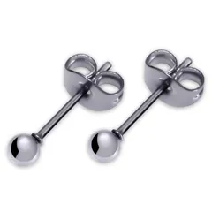 サージカルステンレス 金属アレルギー対応 シンプル ボール 2個セット 両耳用