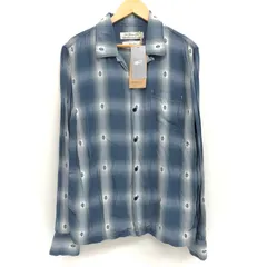 美品✨レミレリーフ 長袖 レーヨンシャツ オープンカラー オンブレチェック M remi relief レーヨンツイルオンブレーSHIRT RN28369042