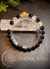 SALE‼️✨️💎【守り神・金運アップや開運、繁栄を願う】天然石 オニキス・水晶金蛇・カット水晶  デザインブレスレット     レディース＆メンズ        B260