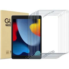10枚 ProCase iPad 9/8/7 フィルム 10.2インチ 強化ガラス 画面保護フィルム 貼る工具付き、対応端末： iPad 10.2＂ 第9世代 2021/第8世代 2020/ 第7世代 2019 (10枚）