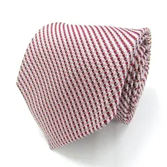 レミュー ブランド ネクタイ シルク 小紋柄 メンズ ホワイト LES MUES  【中古】