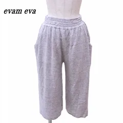evam eva エヴァムエヴァ ワイドパンツ 麻混 オフホワイト系