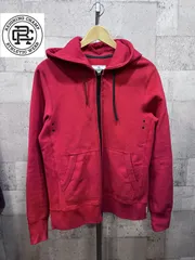 美品 レイニングチャンプ カナダ製 ダブルジップ ジップアップ パーカー S レッド REIGNING CHAMP