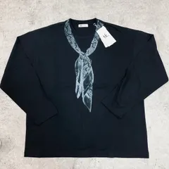 【未使用】tk. TAKEO KIKUCHI タケオキクチ　スカーフ柄トロンプルイユカットソー　ロンT