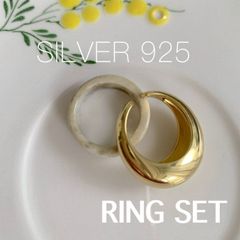 リング シルバー 925 レディース アクリル 2個 セット 新品未使用  匿名配送 アクセサリー おしゃれ 人気 おすすめ かっこいい カジュアル シルバーリング シルバー925 指輪  silver925