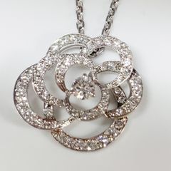 シャネルCHANEL カメリア　ダイヤモンド　K18 ホワイトゴールド　ネックレス