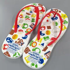 【中古】衣類 敵キャラ＆アイテム ビーチサンダル(レディース) ホワイト 「スーパーマリオ」 ユニバーサル・スタジオ・ジャパン スーパーニンテンドーワールド限定