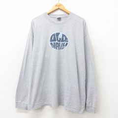 XL/古着 オールドネイビー OLD NAVY 長袖 ビンテージ Tシャツ メンズ 00s 大きいサイズ クルーネック グレー 霜降り 25jun06 中古