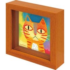 絵画 糸井忠晴 ミニミニボックスフレーム「アブスト」 かわいい 猫の絵 アートフレーム 額入り 小さい絵 キャット 壁掛け 卓上 インテリア プレゼント ギフト Cat リビング 玄関 子ども部屋 贈り物 Sサイズ