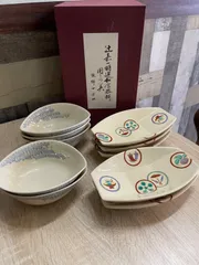 【未使用】辻嘉一　特選和食器揃　用の美　料亭辻留 全60点　12種×5客　解説書 未使用】辻嘉一 特選和食器揃 用の美 料亭辻留 全