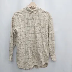 ◇ ⊇ URBAN RESEARCH アーバンリサーチ チェック柄 長袖 ブラウス サイズF ベージュ レディース E  【1503050012362】