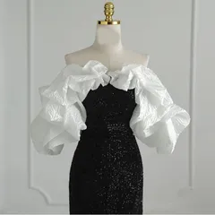 ワンピースドレス ロング オフショルダーフリル ハイエンド