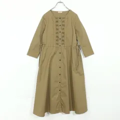 【美品】インゲボルグ★チノワンピース サイズ9号 黒系 折り畳みタック&レース♪カメリアボタン♪z15531