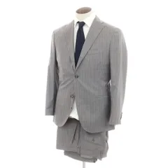 【中古】ボリオリ BOGLIOLI K.JACKET ウール ストライプ 3つボタンスーツ ライトグレーxホワイト【サイズ50】【メンズ】のサムネイル
