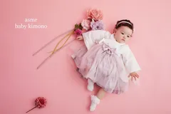 【再入荷】当店オリジナルブランド　ベビー袴　着物【Dull pink 】数量限定販売　　　　Instagram掲載中　#@asmr_tokyo　お食い初め　100日祝い　初節句　こどもの日　1歳誕生日