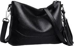 emptio エンプティオ ショルダー バッグ フェミニン 斜めがけ きれいめ かわいい かばん 肩掛け オシャレ レディース レザー 2way カジュアル 普段使い 可愛い 旅行 コンパクト(ネーロブラック,  ミニ)