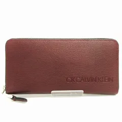 カルバンクライン CALVIN KLEIN 長財布 ロングウォレット ラウンドファスナー レザー ボルドー 赤 ■SM3のサムネイル