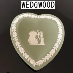 WEDGWOOD ジャスパーウェア　ハート型　アクセサリートレイ トリンケットディッシュ   グリーン 　ミニ