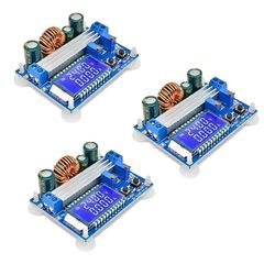 3個 昇降圧コンバータ 自動昇降圧ボード DiyStudio DC 5.5-30V 12V to DC 0.5-30V 5v 24v 調整可能な定電流電圧 4A 35W 電源モジュール デジタルLCDディスプレイ