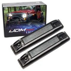 iJDMTOY スモーク6-LED アンバー LED フェンダー フレア サイド マーカー ランプ Jeep Wrangler対応 1ペア ダークスモークレンズ Bushwacker フラットスタイルフェンダーフレアーに対 [スモークレンズ アンバー LED]のサムネイル