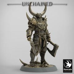 Rescale Miniatures | LightSoldier Dual Axe Chief（プレーンベース）32mm | 3Dプリント ミニチュア TRPG