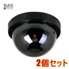 【2個セット】ダミーカメラ 防犯カメラ ドーム型 疑似 フェイク 監視 天井取付け 半円形 電池式 屋内 セキュリティ対策 防犯グッズ ブラックのサムネイル