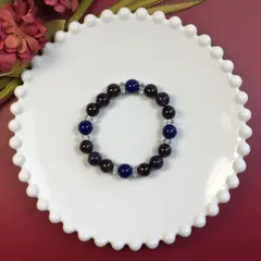 ラピスラズリ&ガーネット&ローズクォーツ パワーストーン ブレスレット メンズ レディース 男性 女性 幸運 開運  [13]