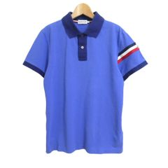MONCLER マグリアポロシャツ 半袖 ブルー トリコロールライン#XS