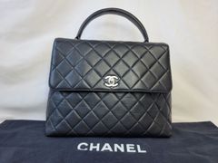 シャネル マトラッセ キャビアスキン ターンロック ケリー型 ハンドバッグ ブラック CHANEL